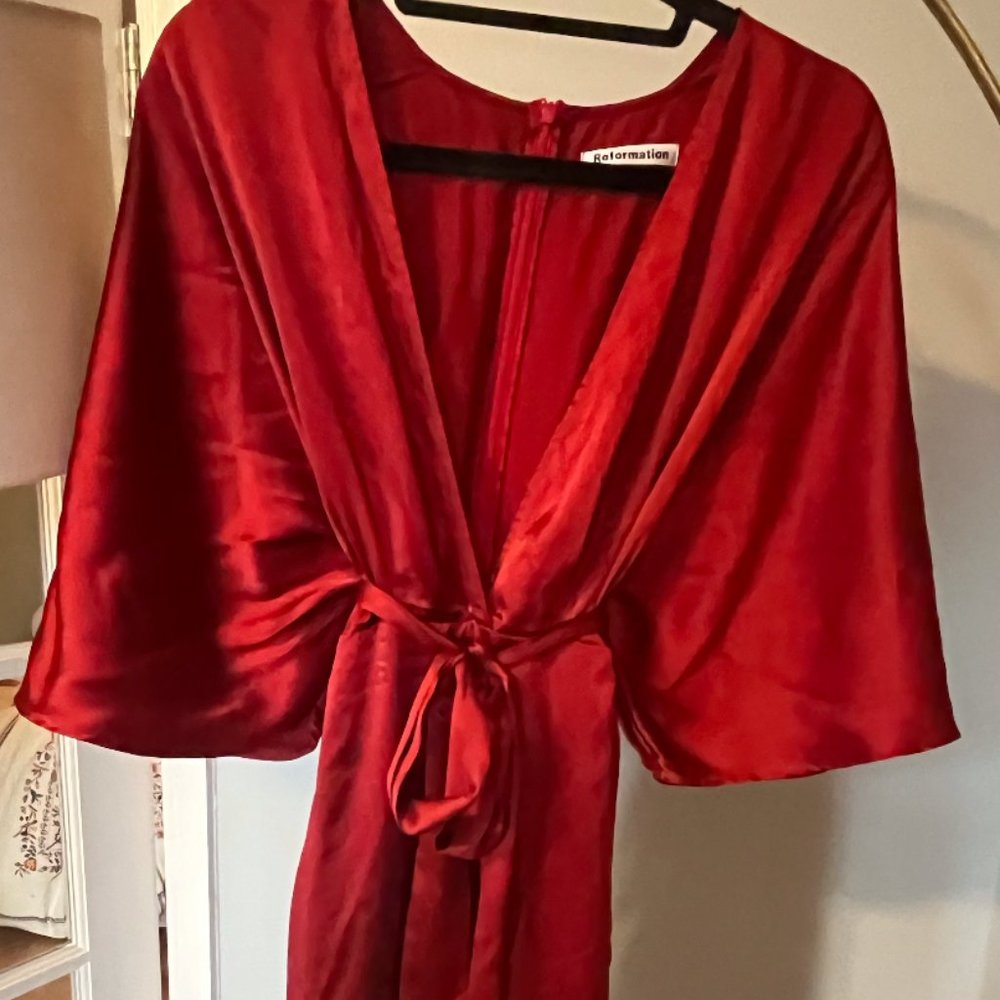 Silk Reformation Wrap Midi Dress
